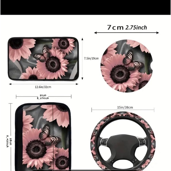 Sunflower butterfly accessories for vehicle - Picture 2 of 6